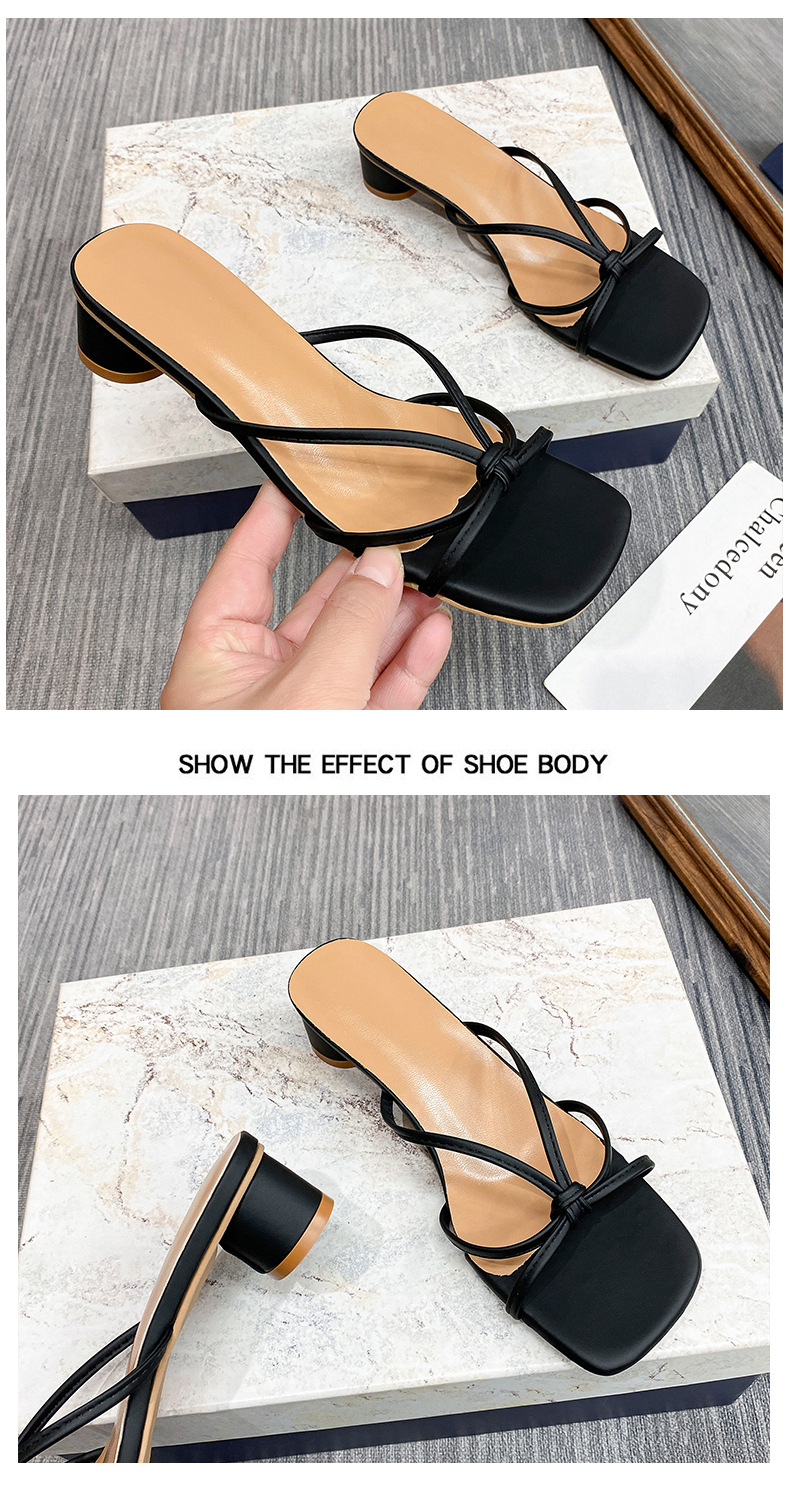 New Women's Elegant Low Heel Sandals Square Toe Plus Size Chunky Heel Summer Wear Fairy Style_vogvips.com
