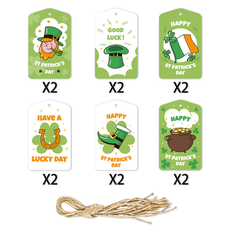 Amazon nuevo día irlandés colgante de trébol día de San Patricio etiqueta de regalo colgante colgante