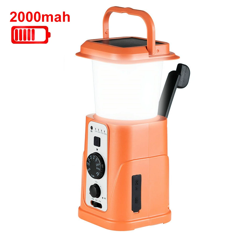 2000 мАч Открытый Приключения Кемпинг многофункциональный кемпинг лампа ручная Солнечная энергия Зарядка сокровище радио