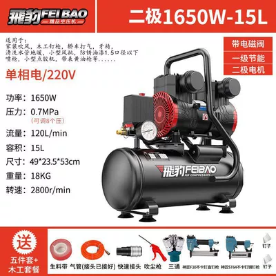 Decoration Small Air Compressor Oil-Free: Hava kompressorları - double-tube-air-supply-1650w-15lwoodworking-package