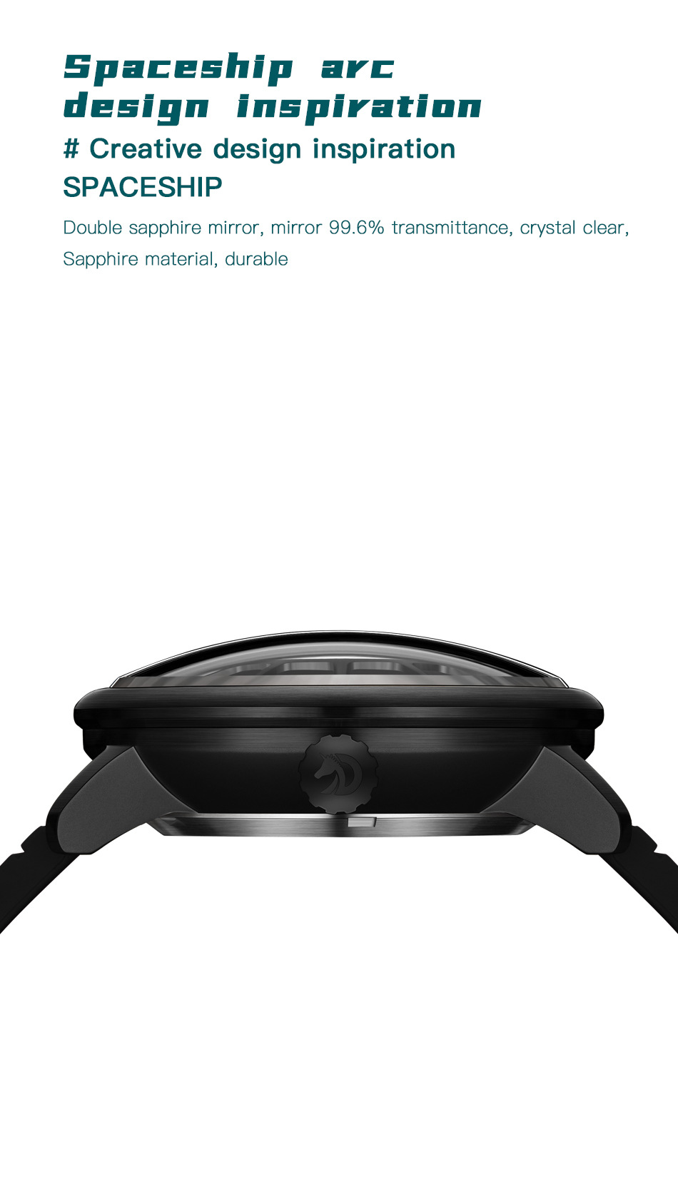 Đồng hồ nam automatic cơ khí chống nước G7008 — Dây đeo cà phê đen, Vỏ đen Mặt đỏ Đai đen, Vàng Shell đỏ mặt dải, Blue Shell Blue mặt dải màu xanh chi tiết 8