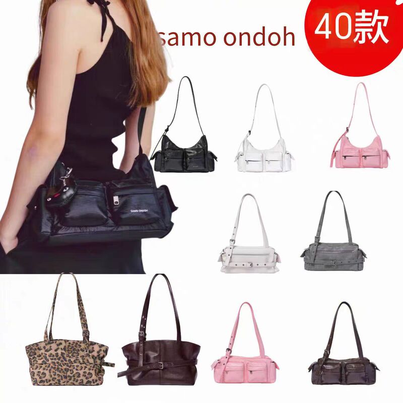 Samo Ondoh Korean-Style Fashion Women's Underarm Motorcycle Shoulder Bag with Multiple Pockets and Adjustable Crossbody Strap