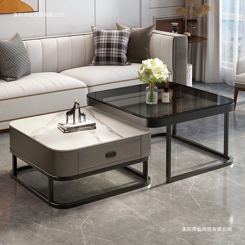 Nordic Square Stone Coffee Table for Home Use, Suitable for Living Room, Light Luxury, Modern Minimalist Style, Trendy for Small Apartments, Creative Table Set in Various Sizes Nordic Square Stone Coffee Table for Home Use, Suitable for Living Room, Light Luxury, Modern Minimalist Style, Trendy for Small Apartments, Creative Table Set in Various Sizes
