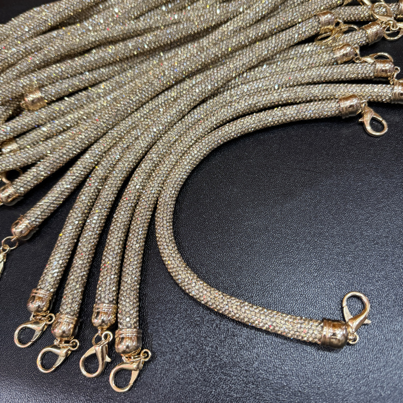 时尚镶钻链条晚宴包满钻链条手腕单肩斜挎手提水桶包 DIY饰品配件