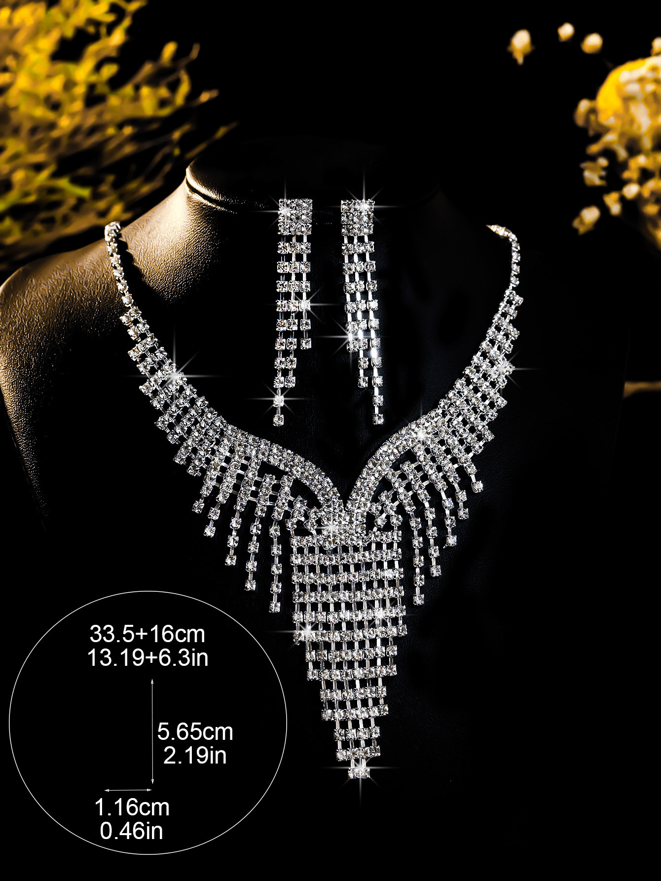 Bruidsieraden set ketting en oorbellen elegant accessoire_voghion.com