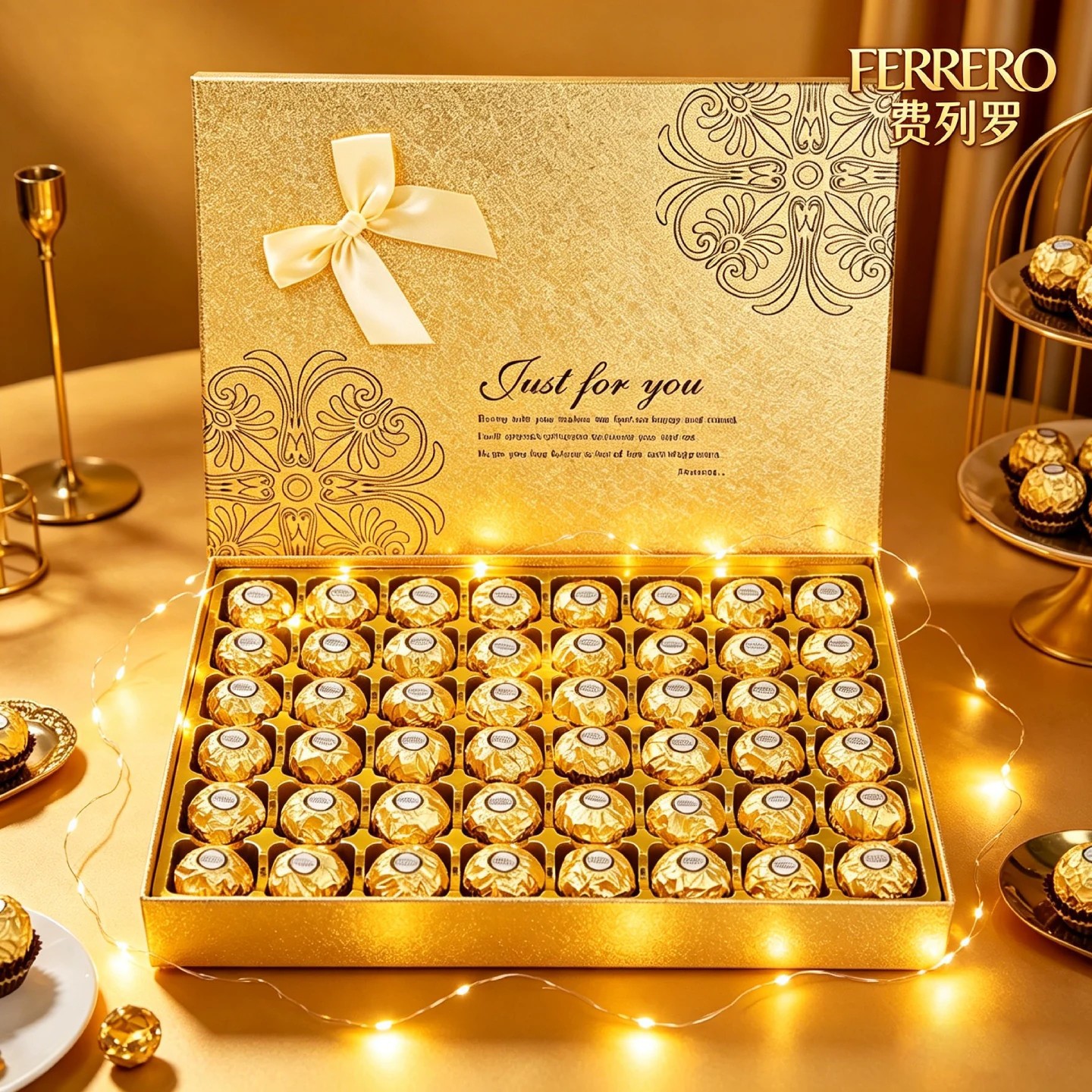 Official authentic Ferrero chocolate gift box for girlfriend hazelnut casual snacks birthday high-end gift 48 pieces