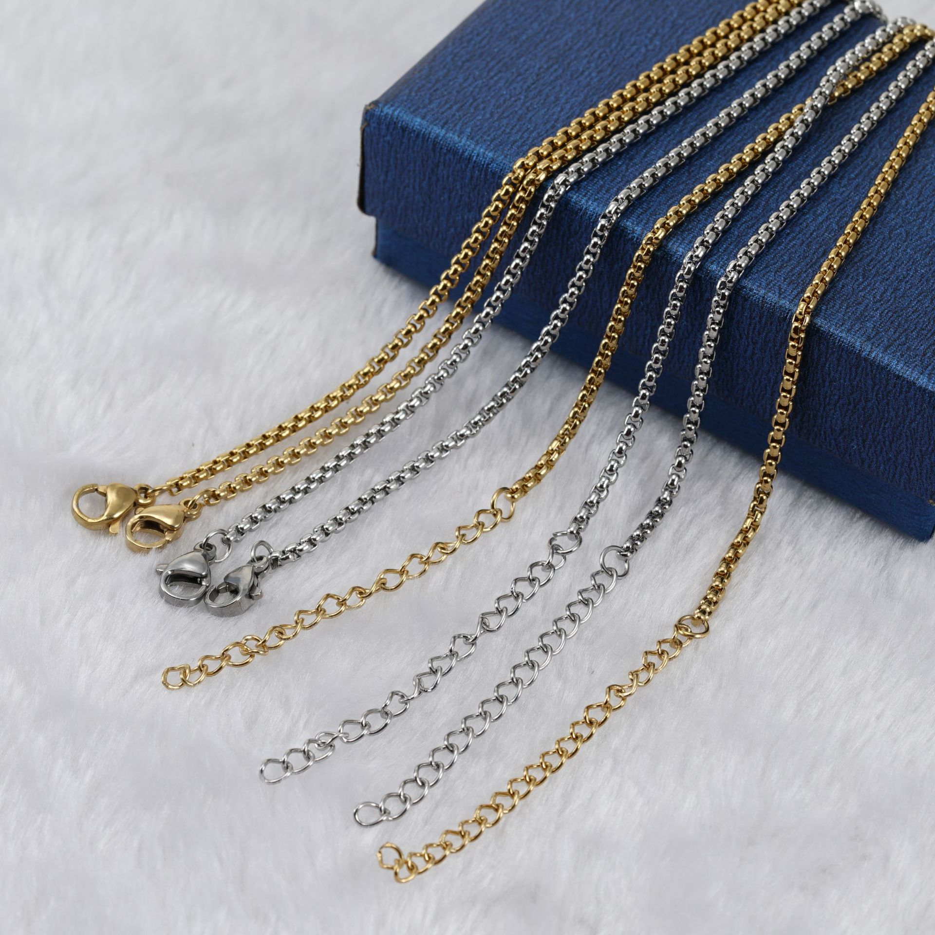 18K Gold Plated Plating Material 304 Stainless Steel Pendant Material Simple Style Geometric Stainless Steel Chain Gold Plated Necklace