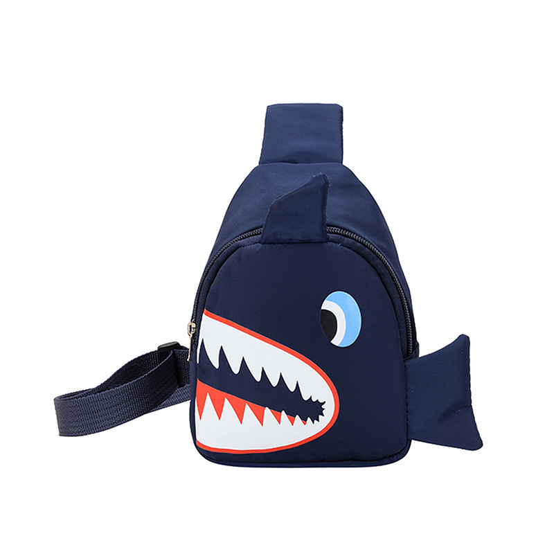 Nuevo bolso de pecho de los niños de dibujos animados lindo tiburón Bolsa de Comercio Exterior al por mayor de nylon monedero niños bebé bandolera