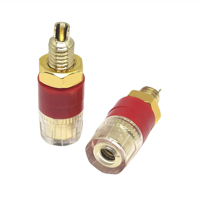 4mm Banana Plug Socket Gold-Plated 520 Small Amplifier Speaker Audio Crystal Binding Post Speaker Terminal