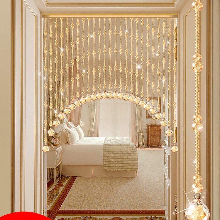 Crystal Gourd Bead Curtain Door Curtain Living Room Partition Curtain Hanging Curtain Entrance Aisle New Pendant Punch-Free Beaded Curtain