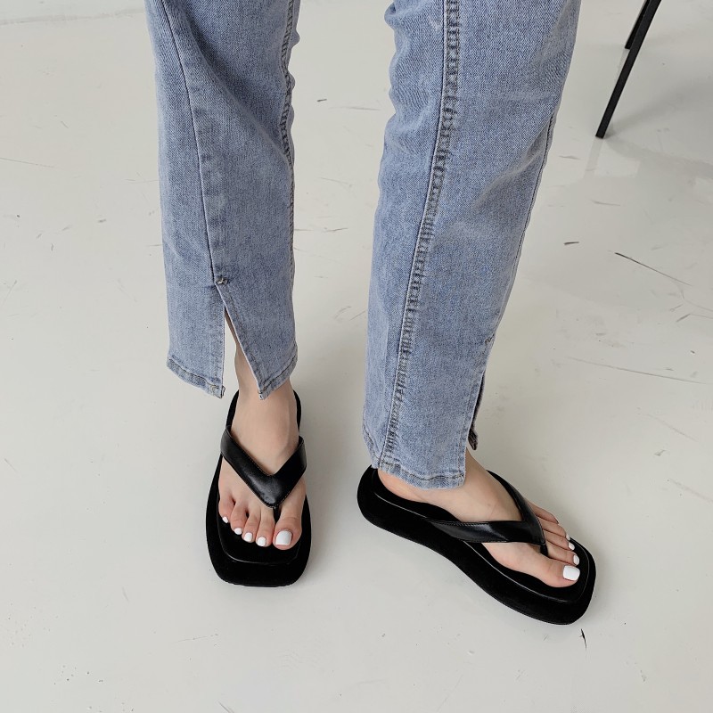 sandalias de punta cuadrada con plataforma casual de moda NSHU56578