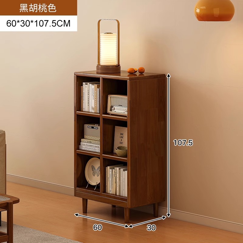 Estantería de madera maciza, cajones de piso a techo, armarios de sala de estar, armarios de rejilla combinados contra la pared, estantes de almacenamiento, estanterías cortas integradas