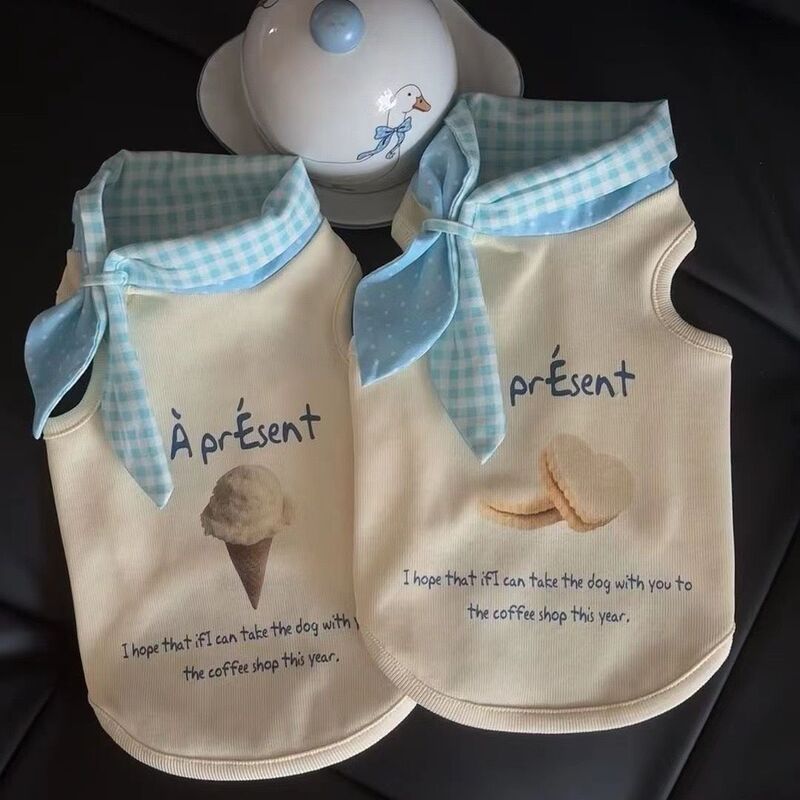 Dog Clothes Pet Maltis Vest Bear Teddy Cat Summer Thin Spring/Summer Vest Sailor Collar Dog Clothes Pet Maltis Vest Bear Teddy Cat Summer Thin Spring/Summer Vest Sailor Collar