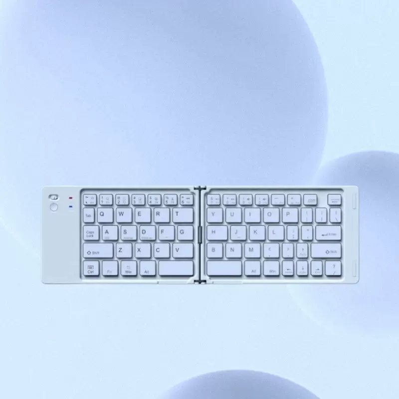 新款两折充电便携折叠键盘手机平板笔记本通用有线迷你蓝牙键盘黑