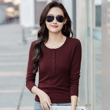 479秋冬新款长袖圆领打底衫骨感美拉德风薄绒内搭上衣爆款女装t恤