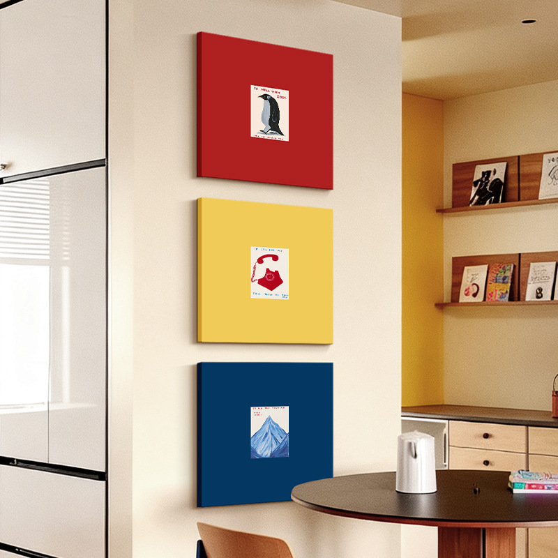 Bauhaus Combination Hanging Painting Living Room Background Dopamine Entry Entrance Sofa Decorative Painting Corridor Large White Wall Mural