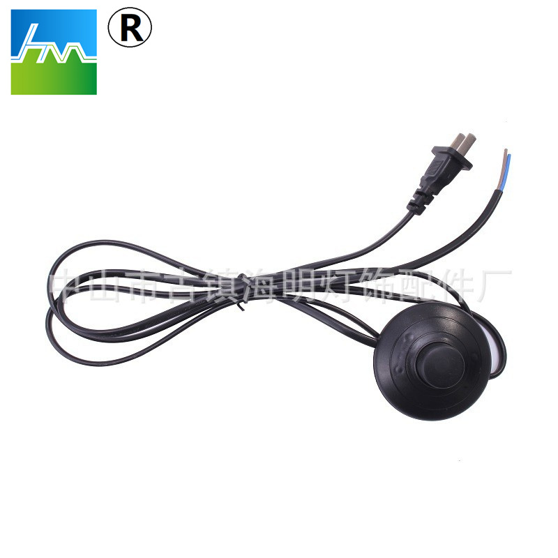厂家供应 中国两扁插317脚踏开关线 落地灯电源线 地灯线