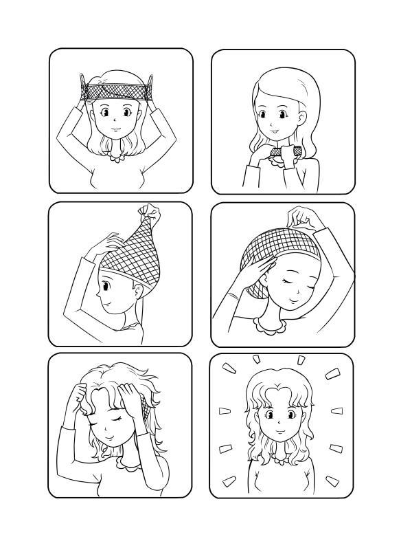 假发头套配带图