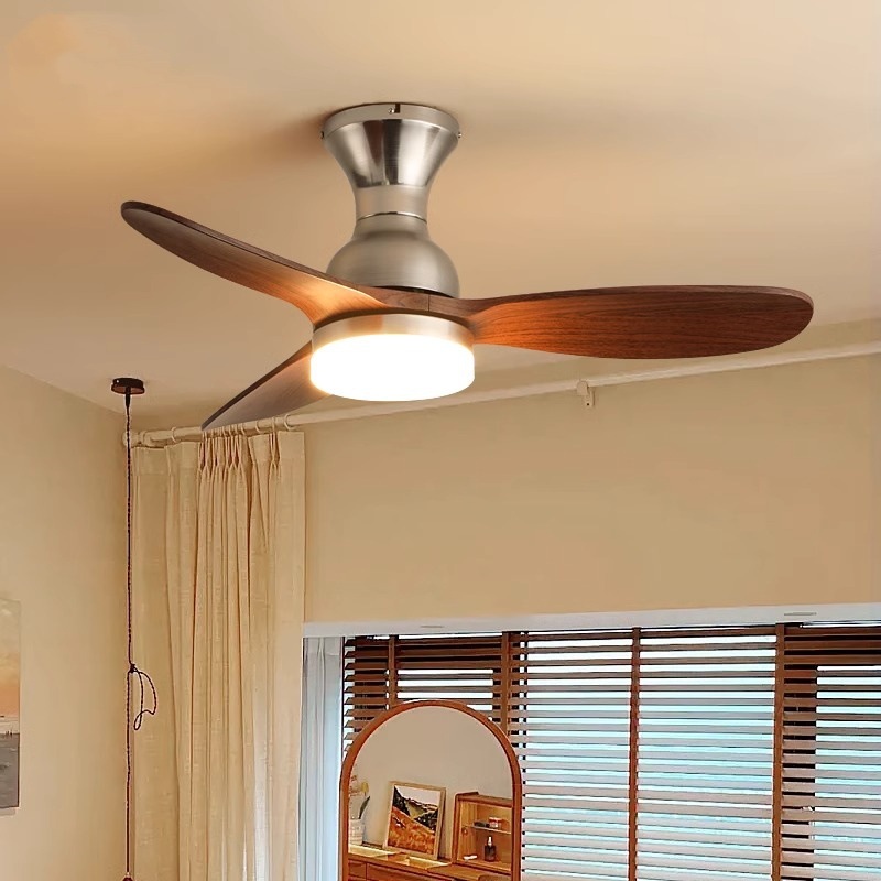 Ventilador de techo, lámpara de ventilador de techo, dormitorio, comedor, lámpara de ventilador de techo, estilo retro americano con lámpara, ventilador eléctrico