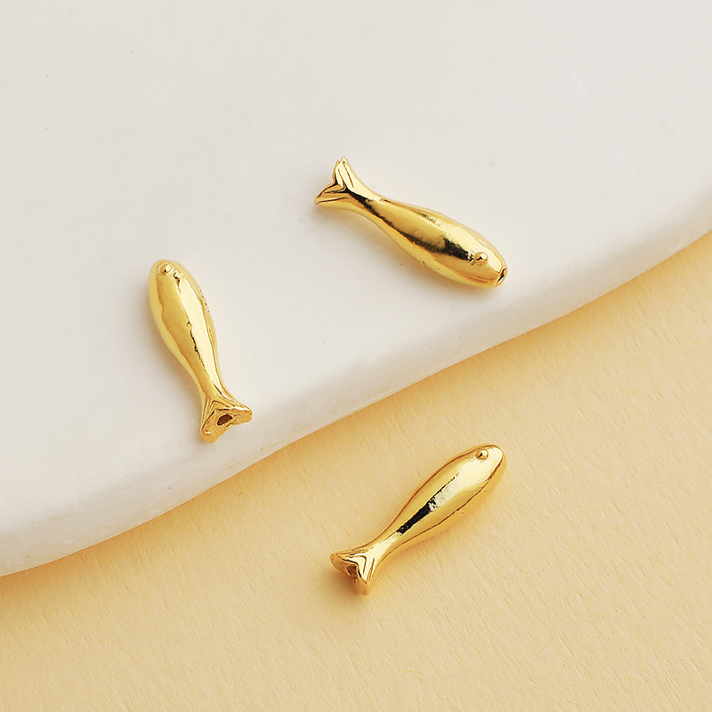 1g Weight Beads Jewelry Making Type 3.3*11.7mm, 4*14.5mm Jewelry Making Size 1 Piece 3.3*11.7mm 4*14.5mm 925 Sterling Silver Fish Polished DIY Ornament Accessories Beads