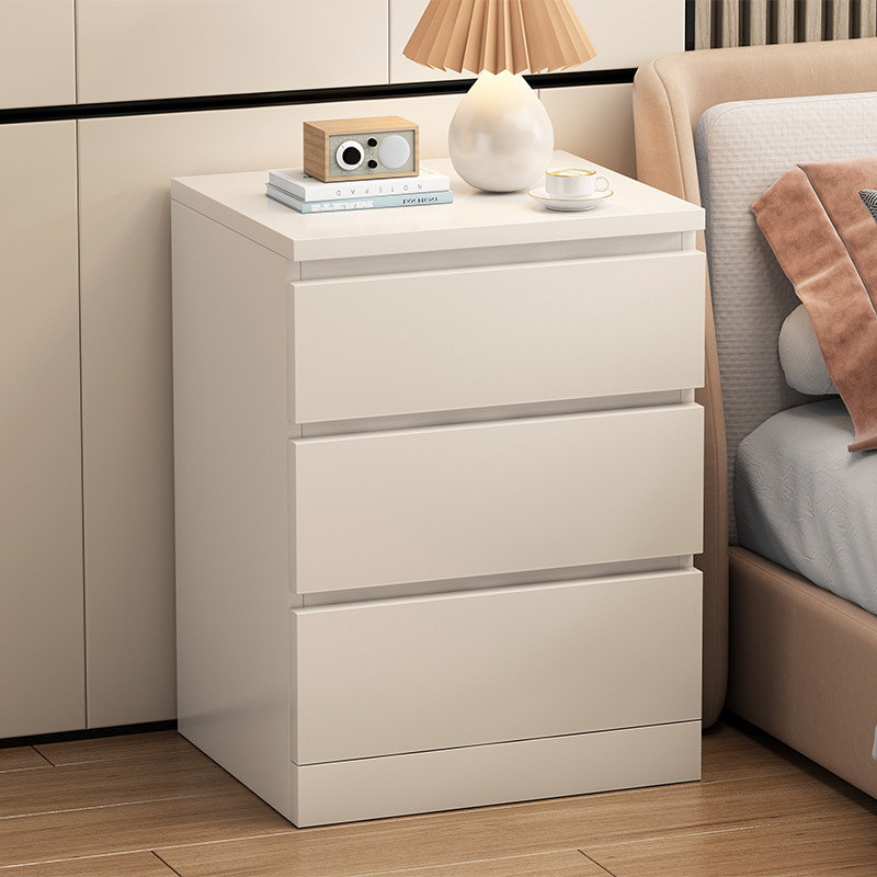 New Bedside Table Simple Modern White Bedroom Large Storage Cabinet Economical Simple Bedside Cabinet Storage