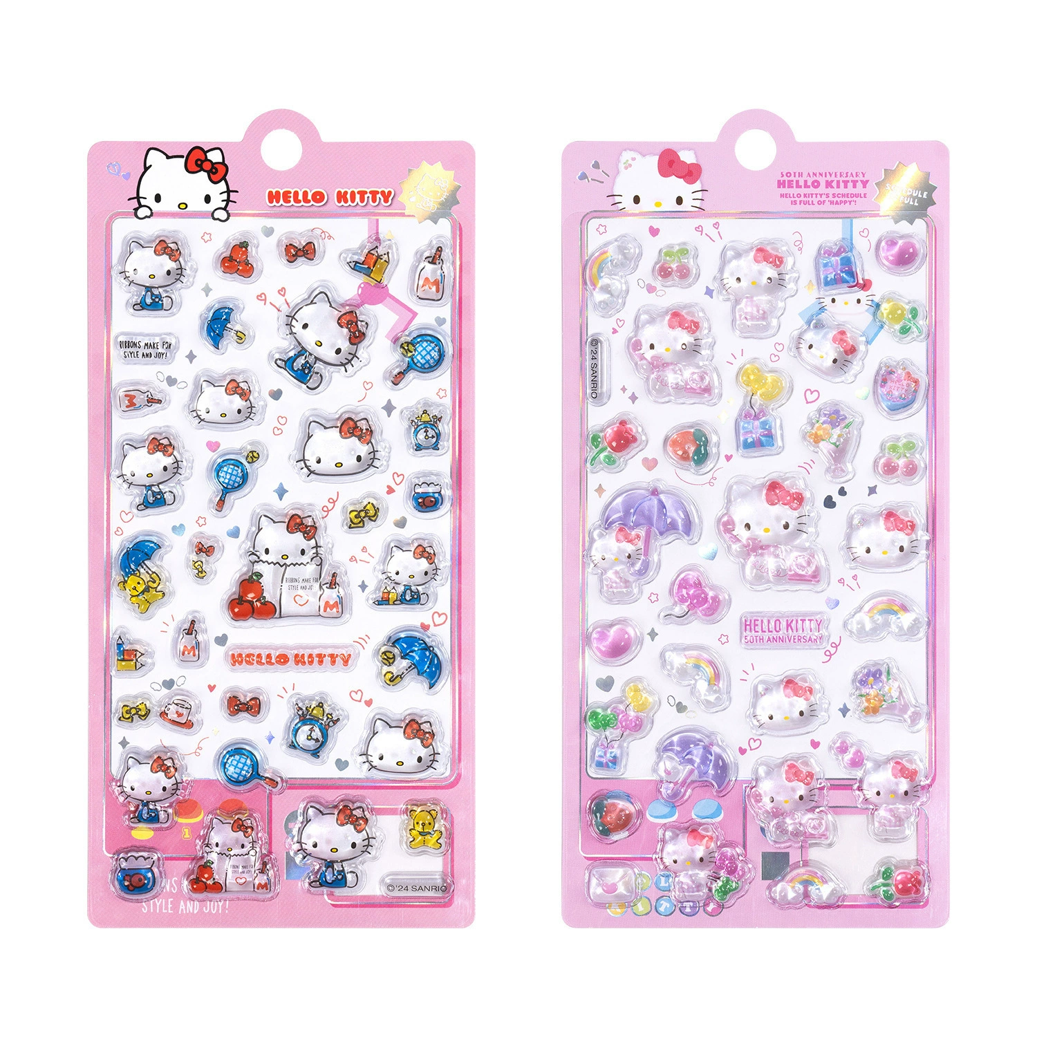 3D Sticker Hello Kitty — embossed cartoon stickers, assorted Sanrio designs, small sheets