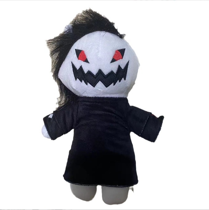 Venta caliente transfronteriza de Rusia zxc cat plush horror blanco y negro gato de dientes de halloween muñeco de peluche macho