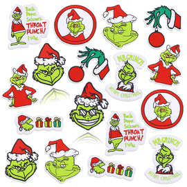 卡通绿毛怪刺绣补丁贴可爱服装装饰电脑绣花补丁布贴圣诞节熨烫贴