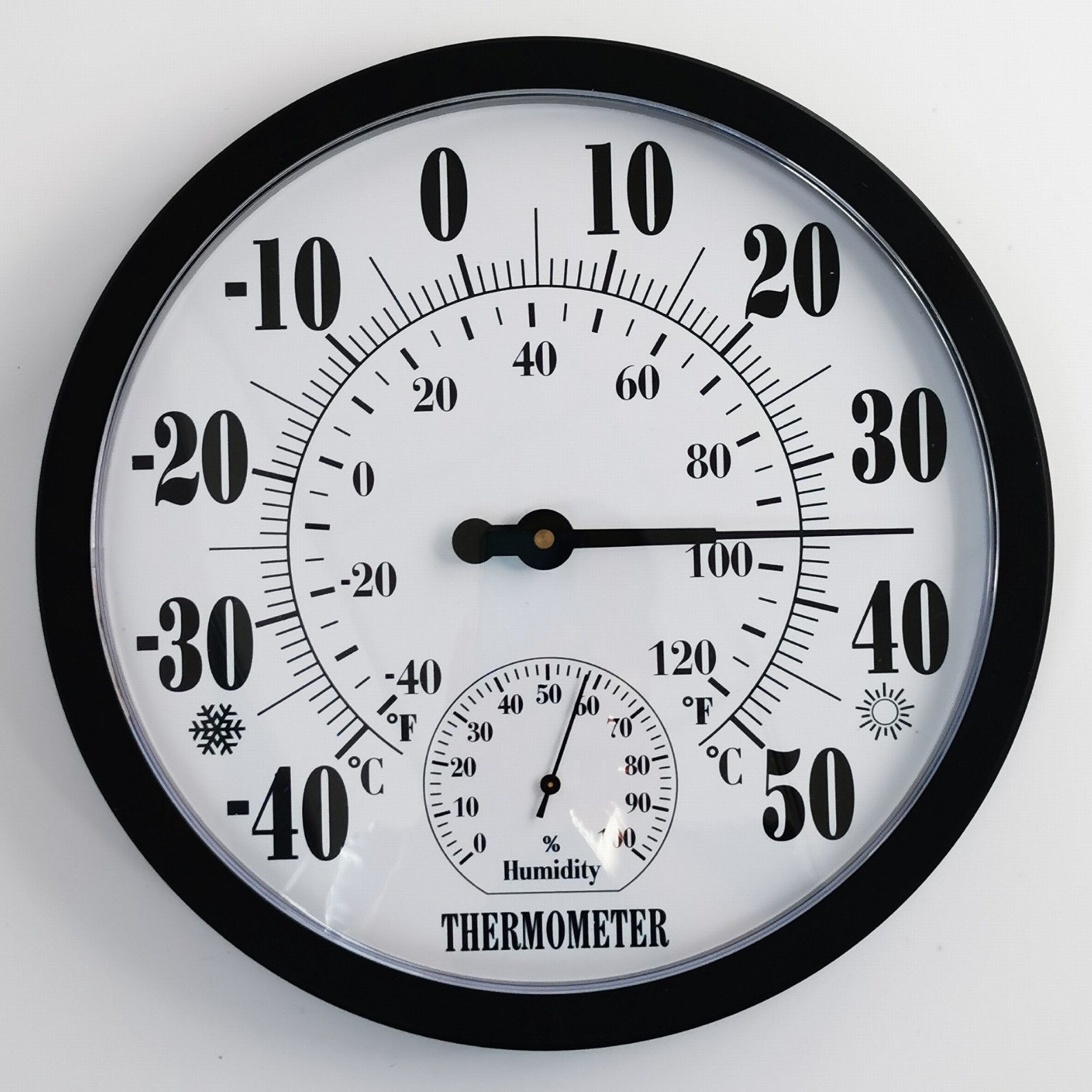 TH9250P3-25CM温湿度计（黑壳欧盘-粗字体）