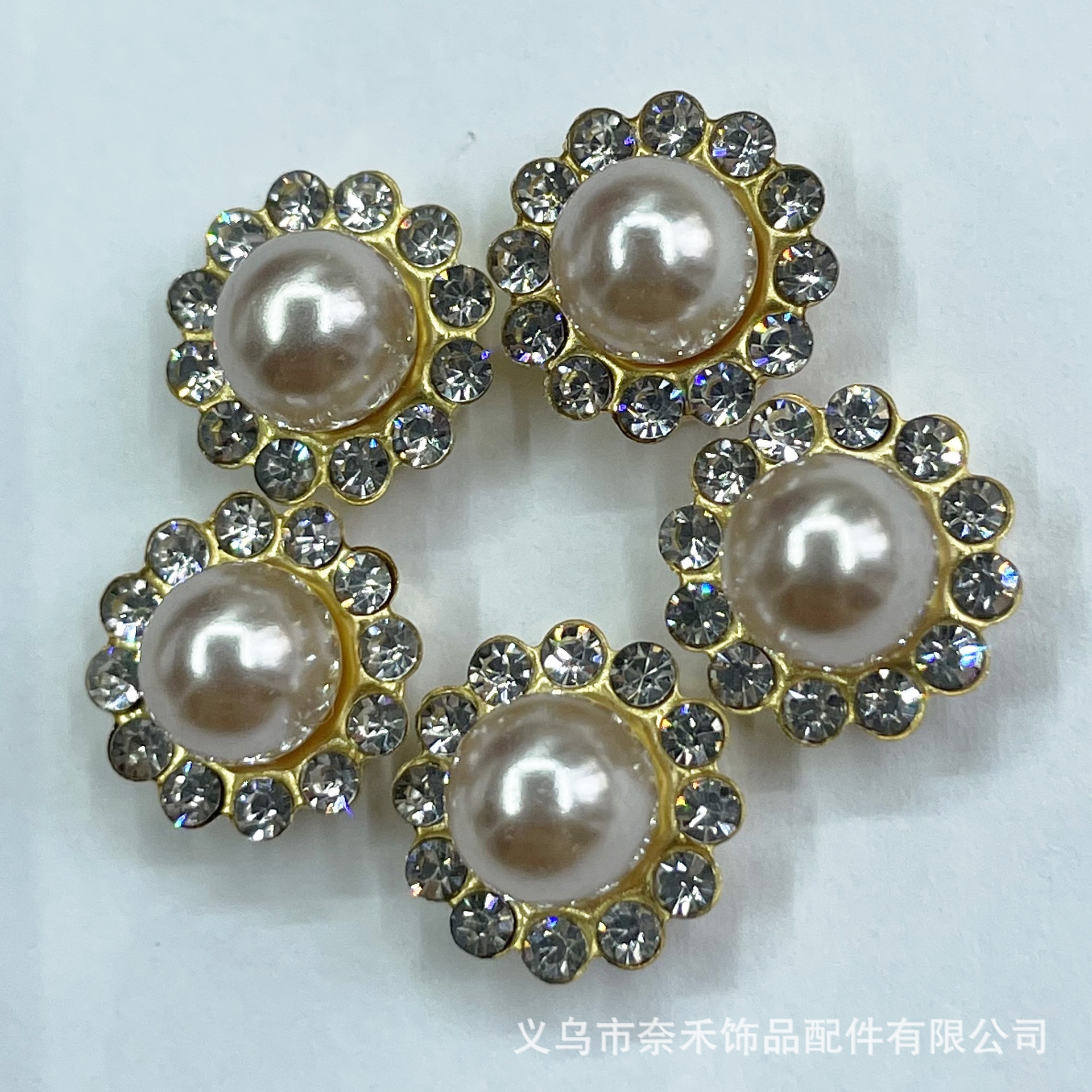 Fábrica de perlas artificiales de doble capa de diamante arco flor corazón diamante bricolaje accesorios para el cabello accesorios de diamantes de girasol