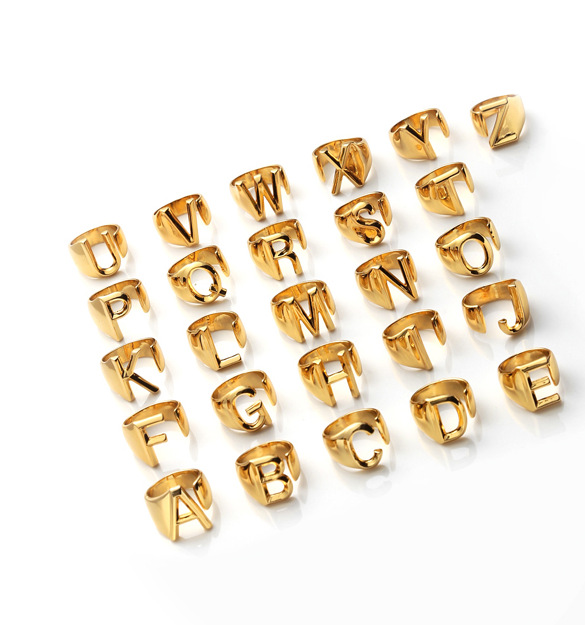 Fashion Letter Brass Rings 1 Piece