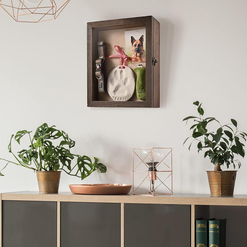 Pet Memorial Shadow Box Photo Frame Dog Paw Print Memorial Wooden Box Flip-Lock Deep Frame Specimen Display Photo Frame Pet Memorial Shadow Box Photo Frame Dog Paw Print Memorial Wooden Box Flip-Lock Deep Frame Specimen Display Photo Frame