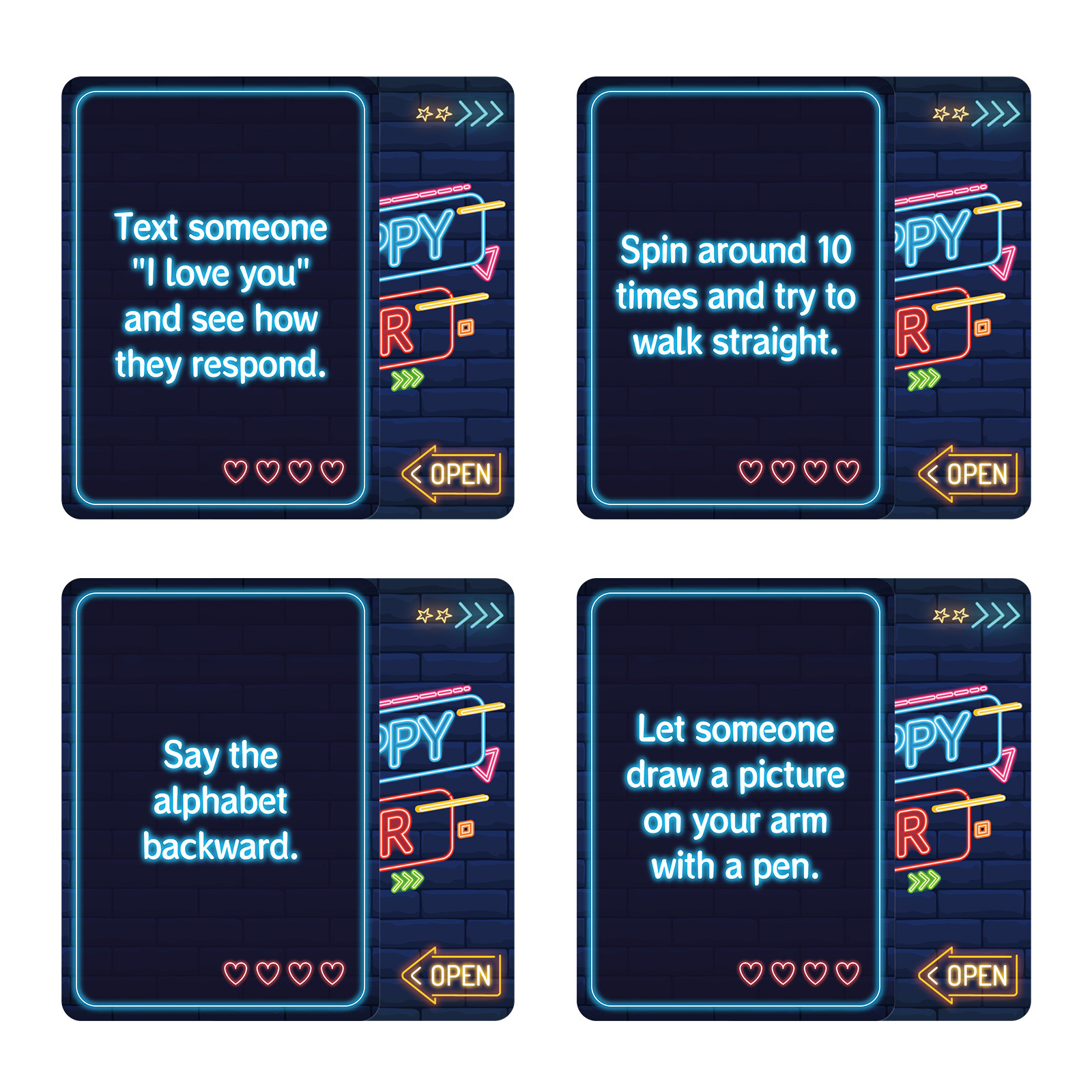 Party Game Board Cards, 50-piece Interactive Adventure Card Set_voghion.com