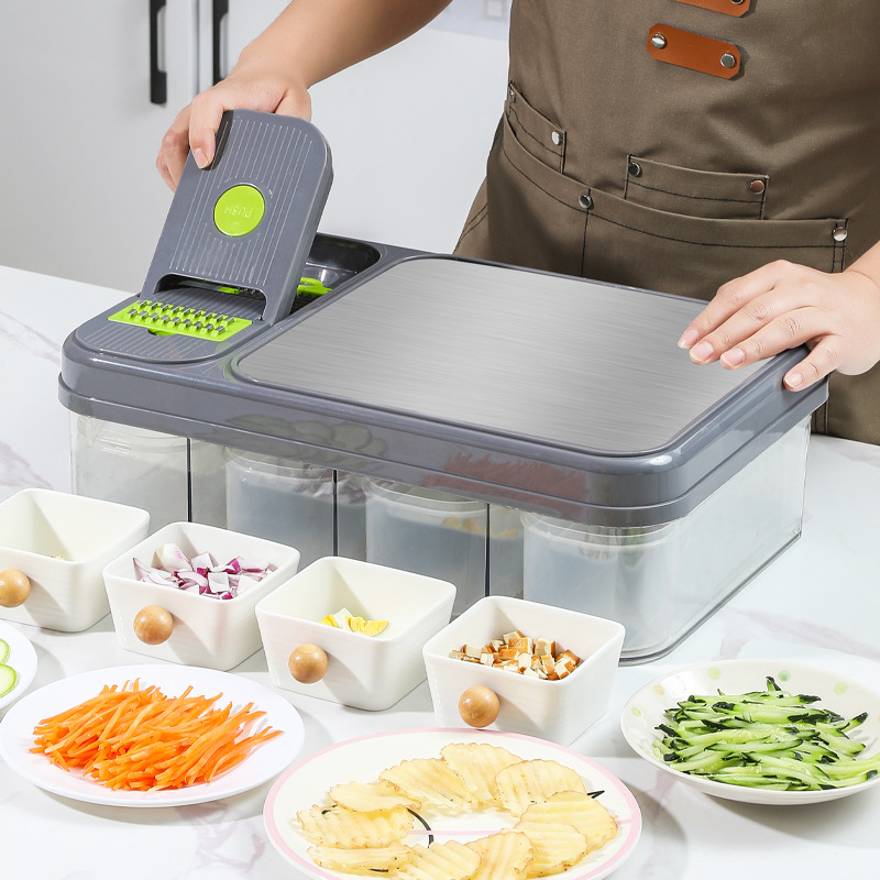 Cortador de verduras multifuncional de acero inoxidable, tablero de corte, cortador de verduras de cocina, cortador de corte de cocina, cortador de tira