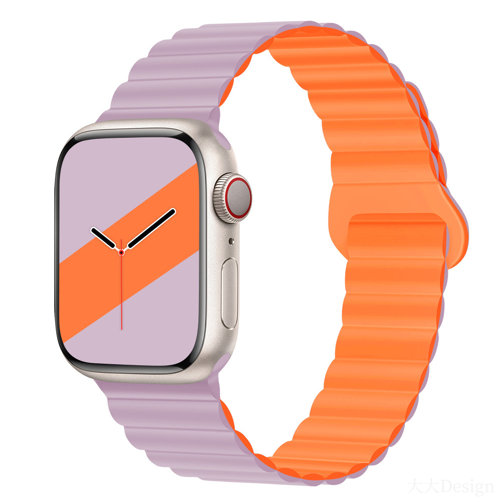適用iwatchs9ultra1-8世代リンゴ時計バンド磁気吸引時計バンド運動シリコンリンゴ時計バンド