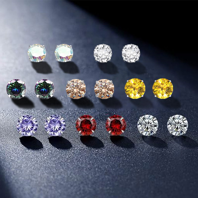 クロスボーダー F136 チタン合金ジュエリーヘッド 5A ジルコン外歯ネジリップネイルイヤリングへそネジ鼻ネジピアスアクセサリー