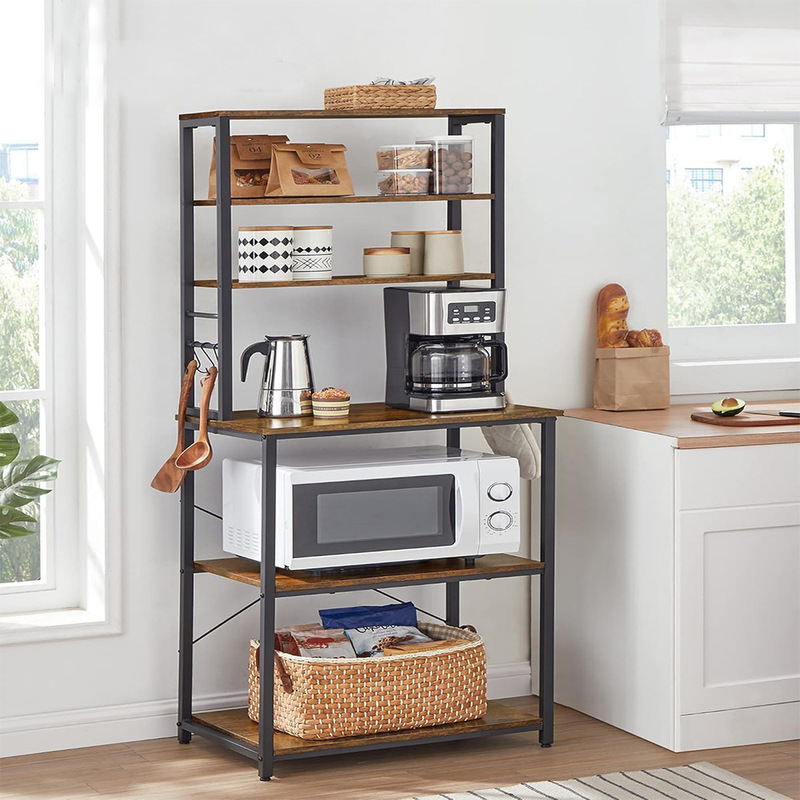 Manufacturer's Kitchen Oven Microwave Storage Rack Thickened Restaurant Multi-Layer Pot Seasoning Storage Solid Wood Storage Rack