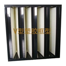 H10中央空调末端送风柜畜牧养殖塑胶镀锌框v型亚高效大风量过滤器