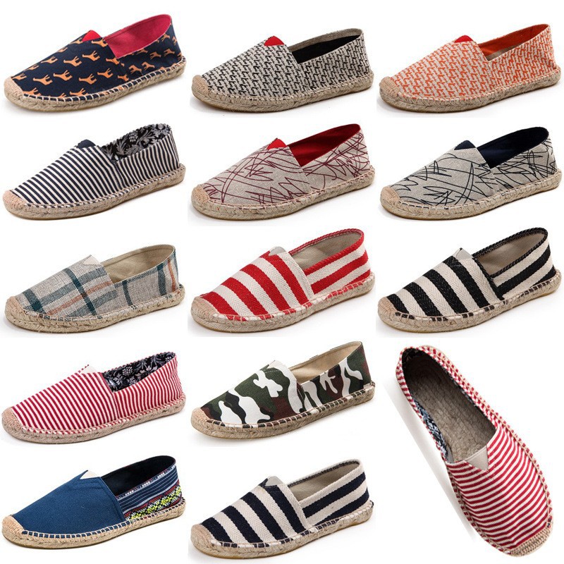 Kişi və qadın üçün kətan espadrilya, hörülmüş yay ayaqqabısı