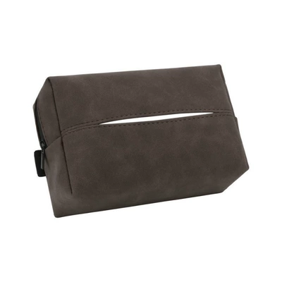Car Tissue Box, Armrest Box, Seat Back Tissue Bag, Hanging Suede Leather Seat-Type Tissue Bag, Multi-Functional and Universal (Car tissue box/set) - brown