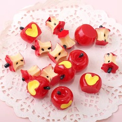 漫画かわいいミニリンゴリンゴ核樹脂ペンダントDIYイヤリングネックレスキーホルダー部品卸売り