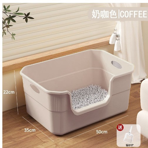 Lavabo de arena para gatos de gran tamaño, inodoro para gatos a prueba de salpicaduras, gatito, lavabo de arena para gatos abierto gigante, lavabo para gatos extra grande