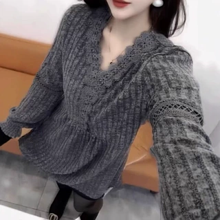 241199大爱美依缘2026秋冬新款时尚长袖V领T恤减龄显瘦打底衫洋气
