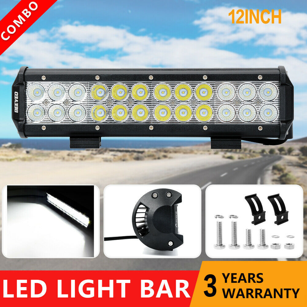 Luz de trabajo LED para automóviles transfronterizos 12 pulgadas 72W tres ojos de doble fila LED larga SUV 24LED image 1