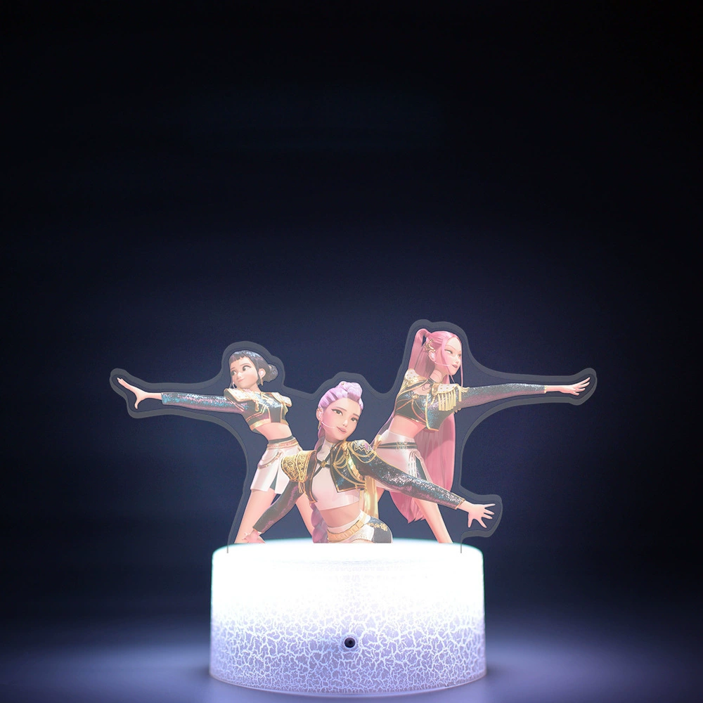 K-POP KPop Demon Hunters movie peripherals with internal printed remote control 16-color night light