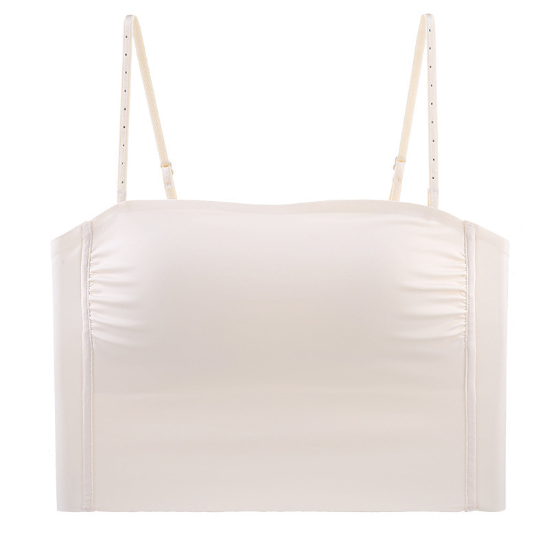 6018 simple brillante sin costura tubo inalámbrico superior ultrafino ropa interior cómoda camisola moda todo fósforo sujetador de las mujeres