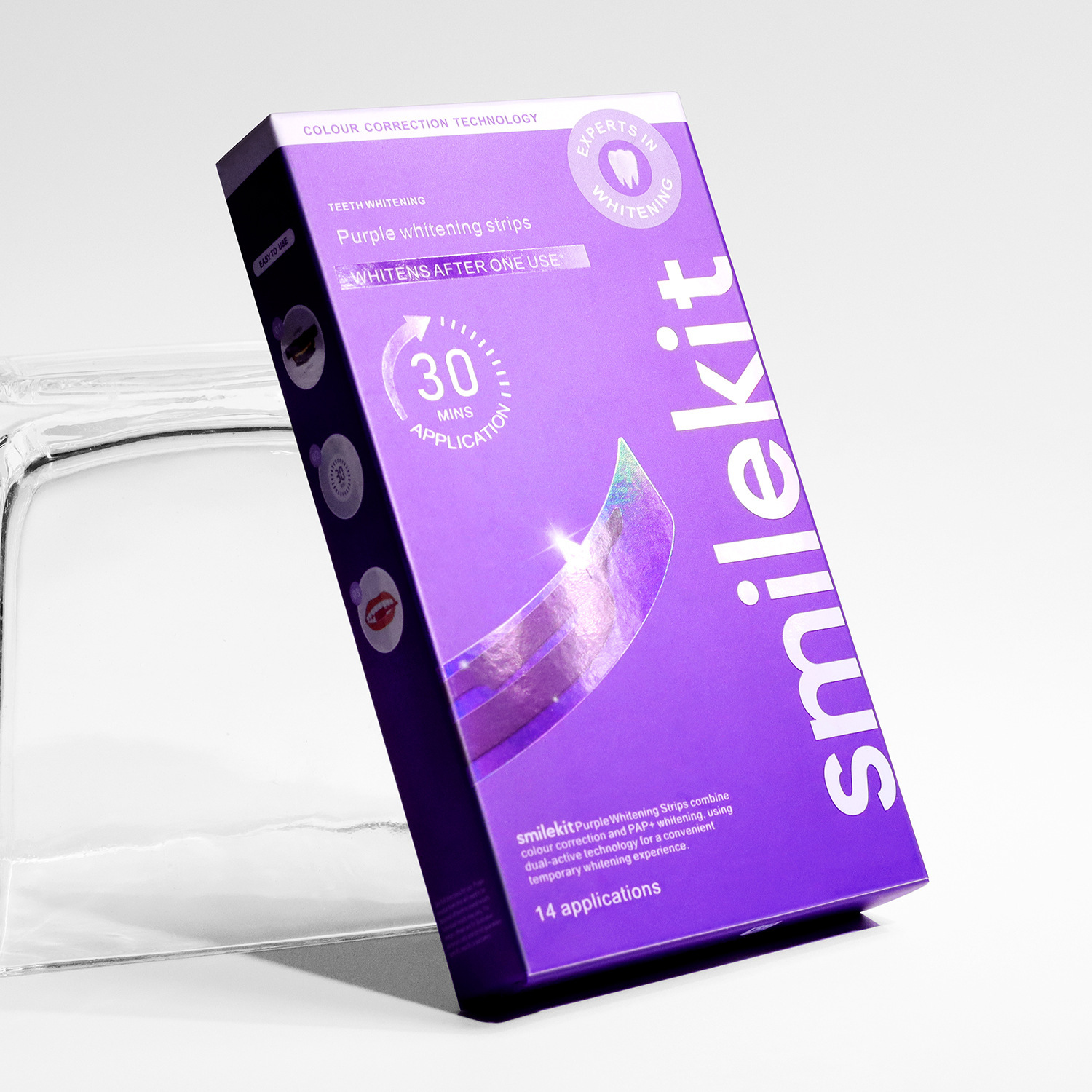 Grenzüberschreitender neuer V34 Violett Zahnaufhellungsstreifen Whitening Strips Zahnbleaching-Streifen aufhellend entgelbend leuchtend weiße Zahnstreifen