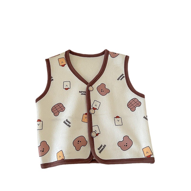 Nuevos niños Orly terciopelo chaleco Otoño e Invierno desgaste exterior de los hombres y las mujeres bebé cálido chaleco otoño chaleco