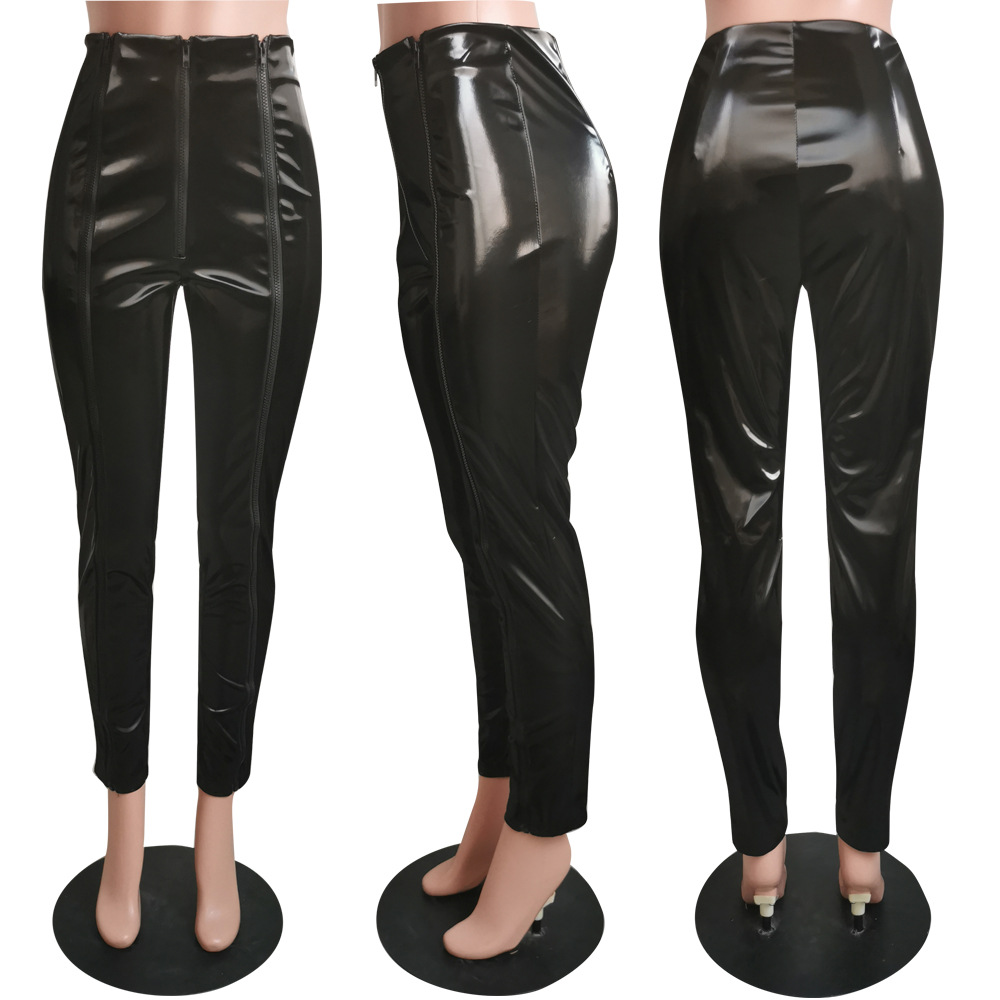 Női slim fit műbőr nadrág hétköznapi és sokoldalú stílusú_voghion.com