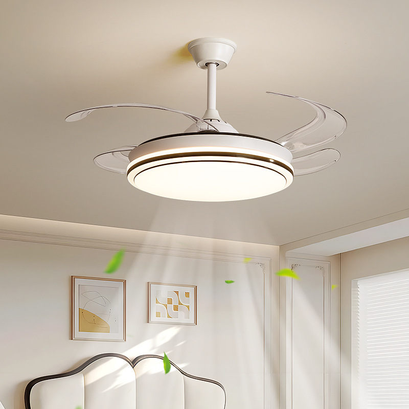 Luz de ventilador invisible lámpara de dormitorio ventilador de techo moderno simple Guangdong Zhongshan silencioso restaurante lámpara de ventilador de techo